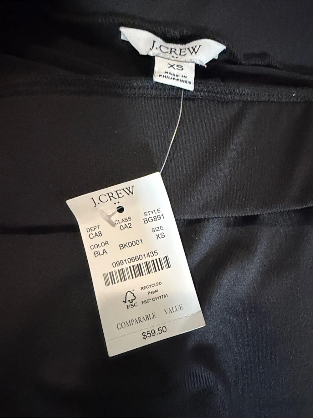 J crew extra small brand new Black Mini Skort — Sporty A-Line—shorts underneath